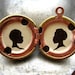 Custom Silhouette Portraits - Hand-painted in Oil - Personalized Jewelry - Vintage Brass Locket