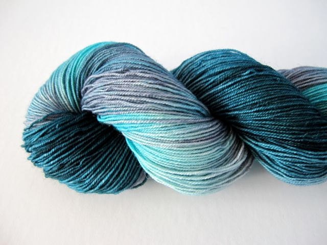 Great Skeins in Turquoise & Spruce - 500 yards of Handpainted Sock Yarn