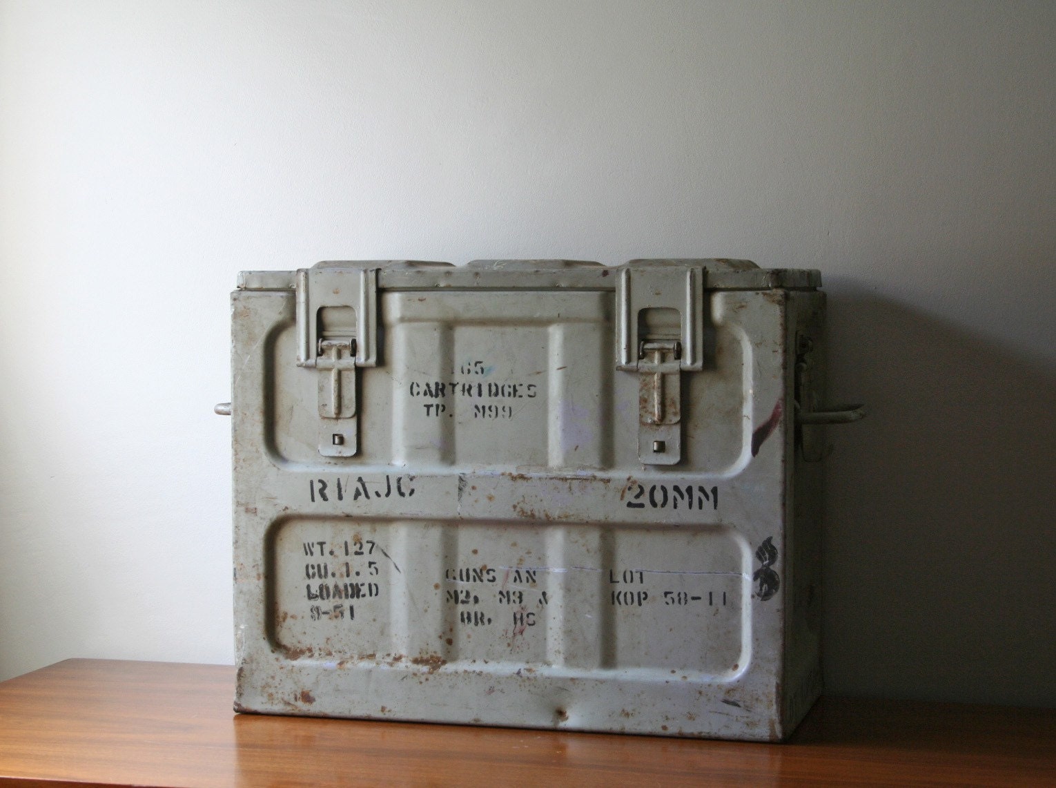 large vintage ammunition metal box