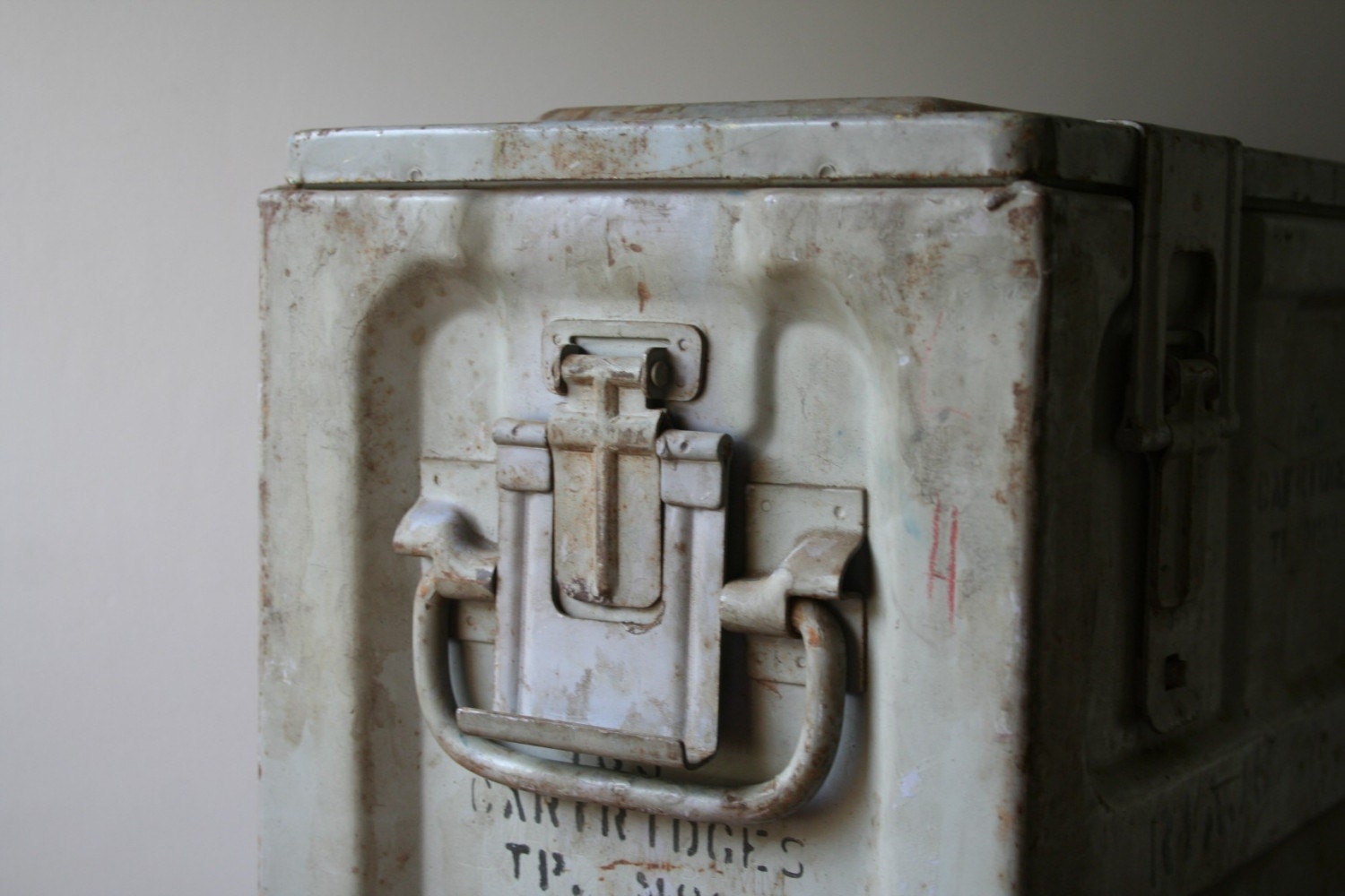 large vintage ammunition metal box