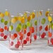 set of 6 vintage drinking glasses colorful dots