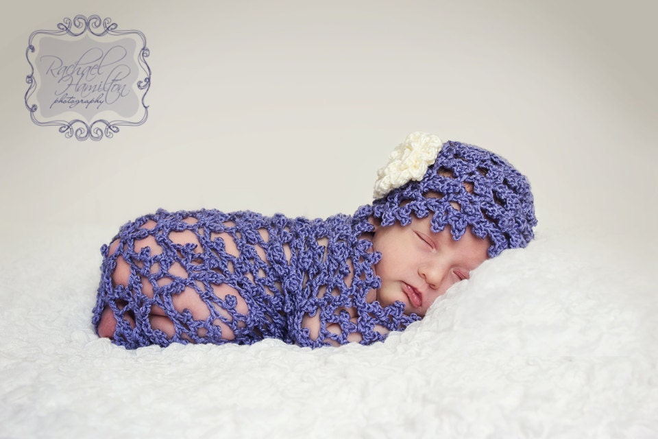Baby Photo Prop Hat & Cocoon - Newborn Photography Props - Hand Crochet - Choose Your Color