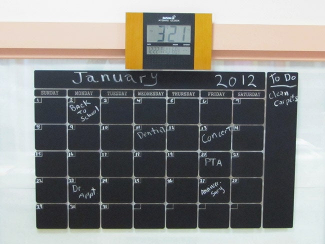 Chalkboard Wall Calendar Wall Decal 22 X 36 Day Planner decal