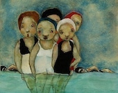 Fine art print summer girls, Sea Sirens Reunion - KatHannah