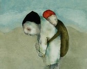 Wall art portrait print friends - Over the Rough Spots