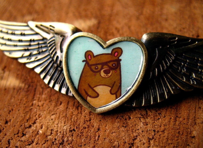 Nerdy Bear Wing Pin