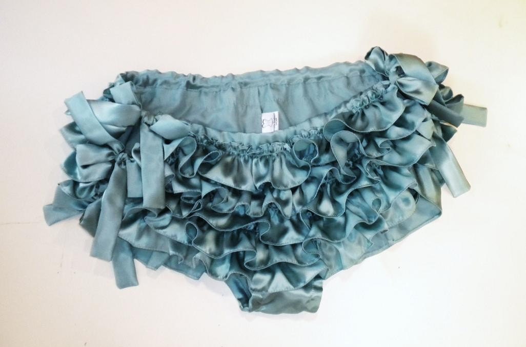 Jasmine ruffled side-tie panties - SILK CHARMEUSE - custom to your size