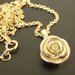 A Solid-Gold Rose Necklace - Handsculpted, Cast Rose Pendant in 14K Yellow Gold, with 16-inch Gold Chain - MADE to ORDER in 4 to 6 Weeks