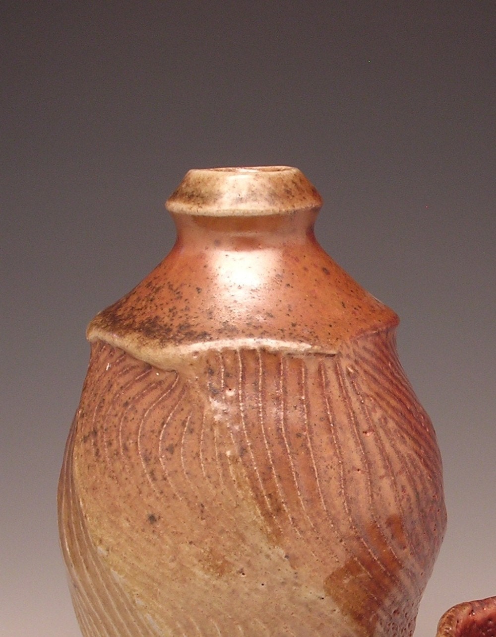 WoodFired Stoneware Sake Bottle