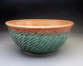4 Quart Bowl- Green and Shino Glazed