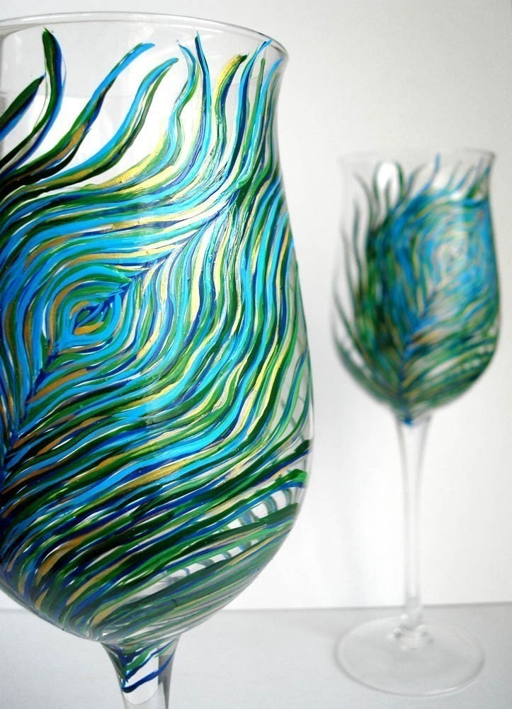Peacock Pinot Grigio Wine Glasses--Set of 2