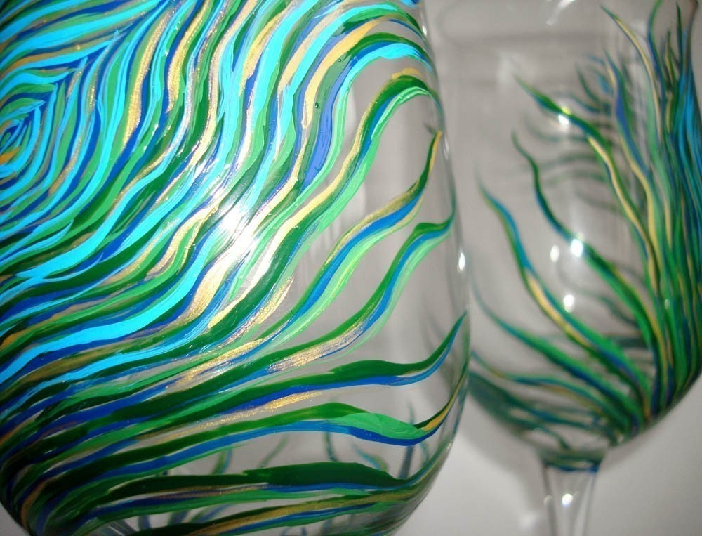Peacock Pinot Grigio Wine Glasses--Set of 2