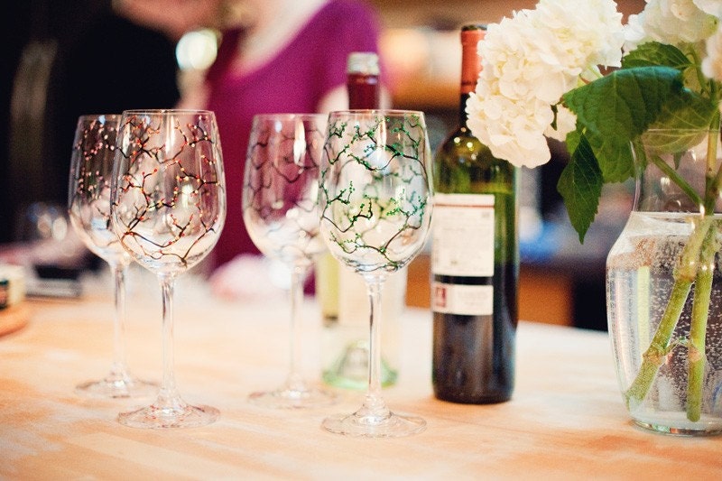Four Seasons Wine Glasses--Set of 8