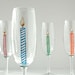 Happy Birthday Candle Champagne Flutes--Set of 4