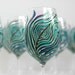 Peacock Feather Wine Glasses -- 12 Piece Customized Bridal Collection -- Personalized Hand Painted Peacock Feather Wedding Collection