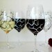 Black and White Tree Branch Wine Glasses - Set of 2 Hand Painted Glasses