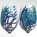 Peacock Wine Glasses -- Set of 2 Hand Painted Peacock Feather Glasses in Amethyst and Sapphire