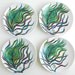 Peacock Feather Round Appetizer Plates--8 Piece Collection