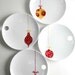 Christmas Ornaments Round Appetizer Plates--4 Piece Collection