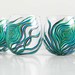 Peacock Stemless Wine Glasses--Set of 4 Hand-Painted Glasses