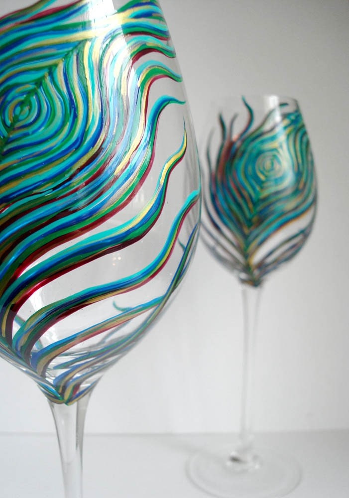 Peacock Wine Glasses