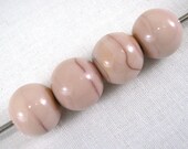 Pink Sea Shell Swirl Round Handmade Lampwork Beads