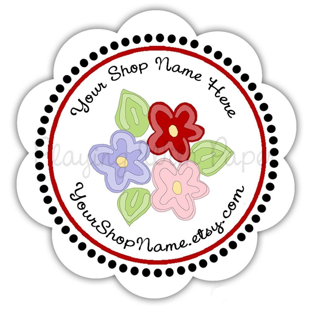 Set of 25 Large Scalloped Personalized Tags With ANY DESIGN in my Shop or YOUR OWN LOGO