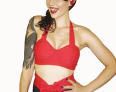 WINK Red Retro Bikini Top Sizes S, M, L, XL