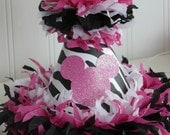 Birthday Party Hat-Hot Pink Glitter Zebra Minnie Mouse Silhouette Party Hat Custom Colors too Il_170x135