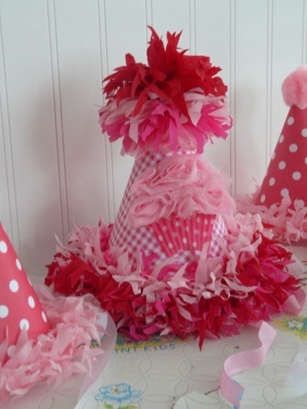 Custom Boutique Cheery Birthday Party Hat Collection pink cupcake, red polka dots Il_570xn