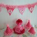 Custom Boutique Cheery Birthday Party Hat Collection pink cupcake, red polka dots