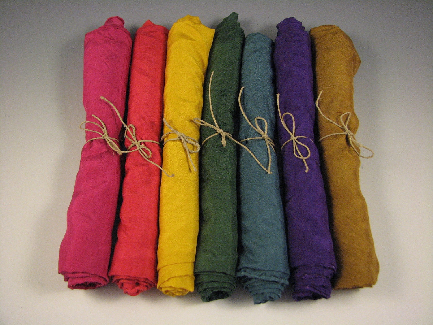 Playsilks - set of 7 colors from the Earth Rainbow Set - Waldorf Inspired 35 x 35 inch silks