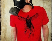 Gas Mask Angel Men's T-shirt - Gasmask Tshirt - Apocalyptic Angel Wings Tee Shirt for Men