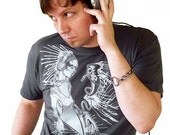Men's T-shirt Music is my Lifeline - Skull Tshirt, Music Tee Shirt for Men in Asphalt Grey