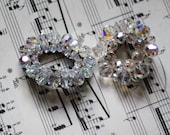 Two Beautiful Vintage Brooches with Crystal Beads