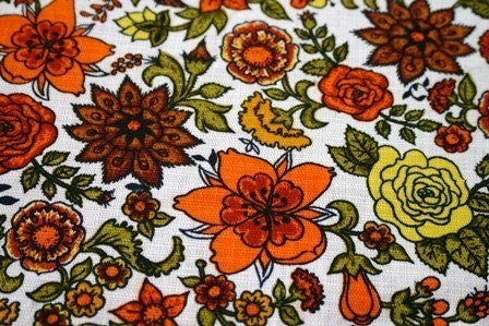 Vibrant Floral Vintage Fabric