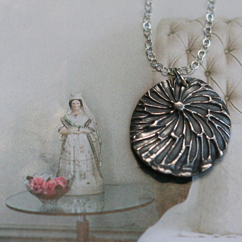 dandelion fine silver necklace