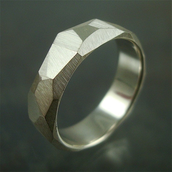 He Rocks - 7mm Sterling Chiseled Band