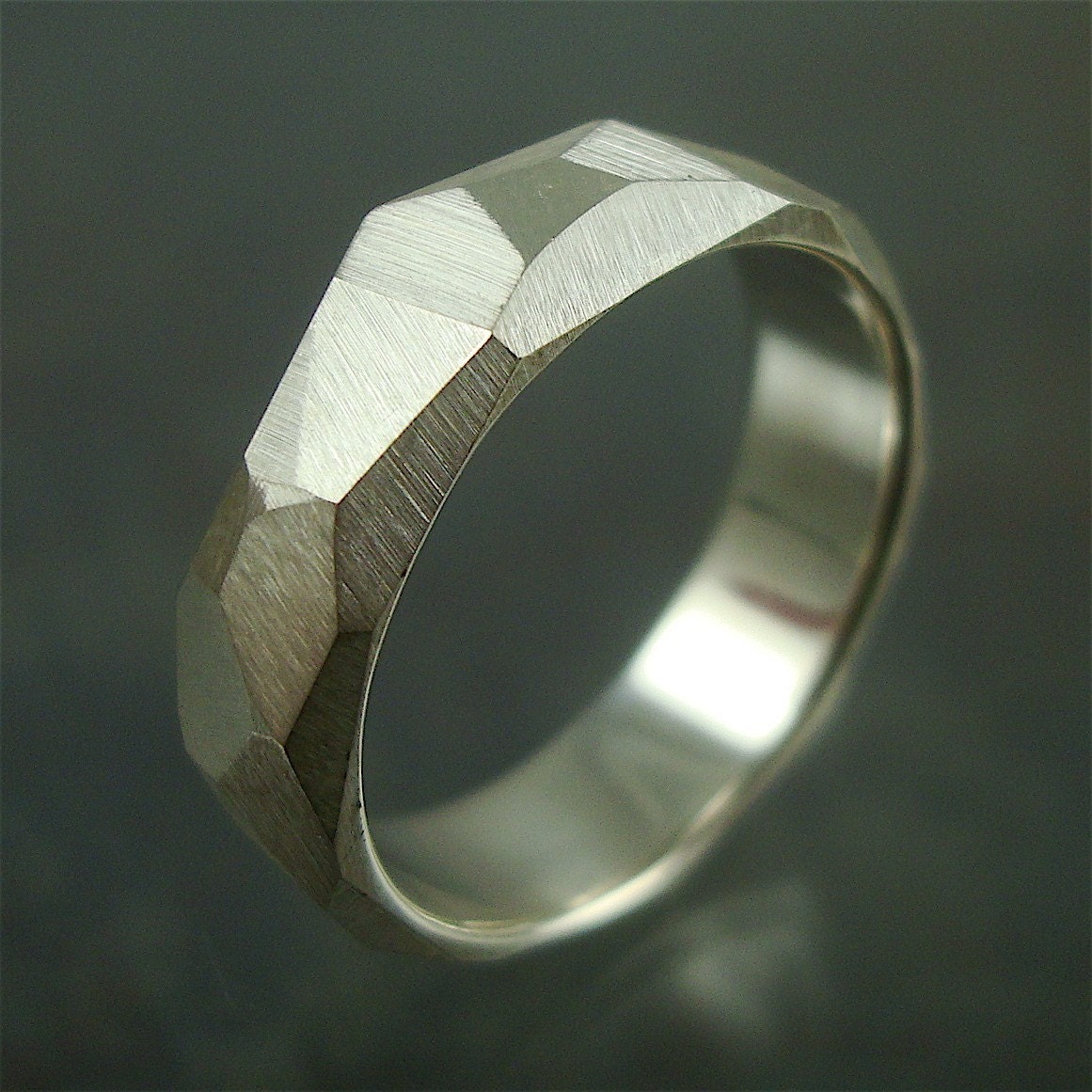 He Rocks - 7mm Sterling Chiseled Band