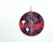 Study of a Shell - Embroidered Hoop Wall Hanging