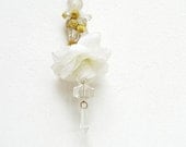 White Rose Romantic Keychain / Bag Ring