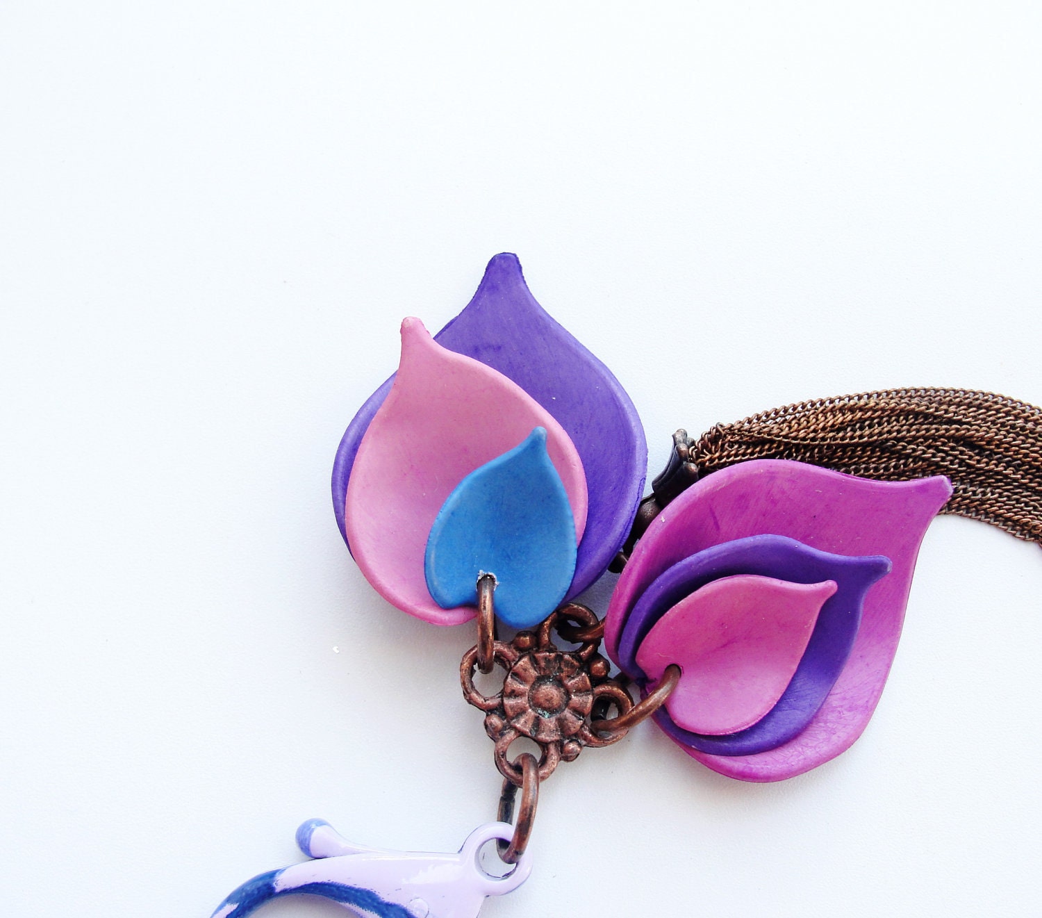 Purple and Lilac Leaves Keychain / Bag Adornment