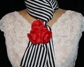 Stripes and Roses Scarf Alice in Wonderland Couture