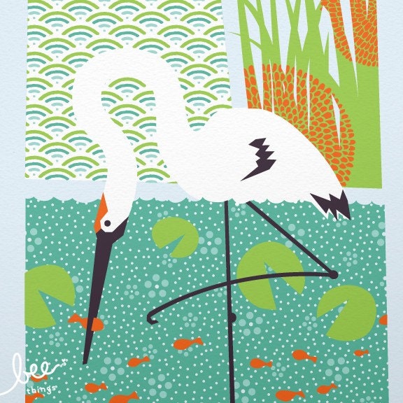 whooping crane limited edition print