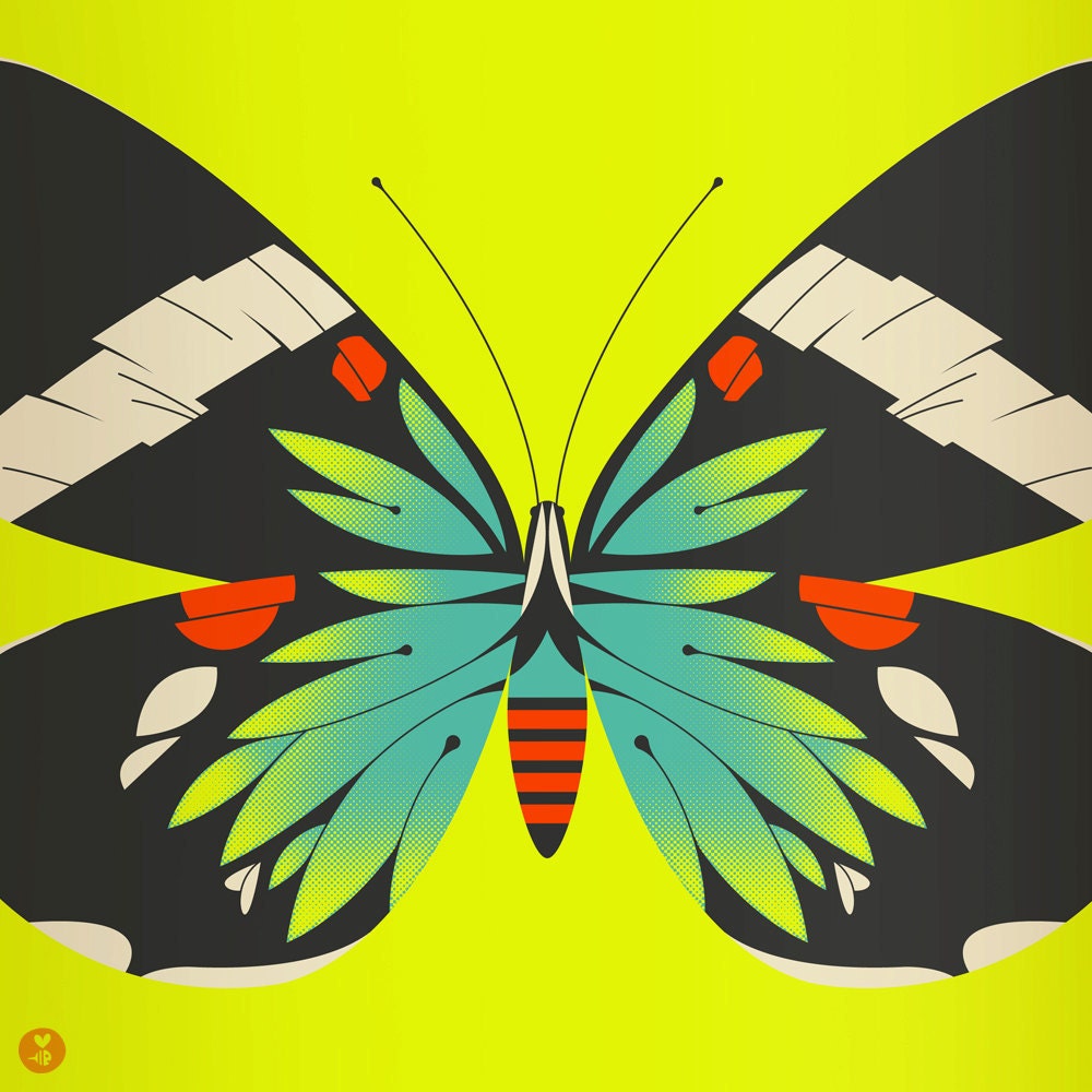 blue moth limited edition print (yellow version)