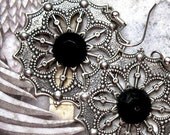 Gothic Victorian Jewelry Antiqued Filigree Earrings Surgical Stainless Steel