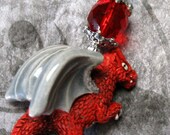 Gothic Dragon Home Decor Red Dragon Crystal Fan Pull Charm - Unisex Gifts
