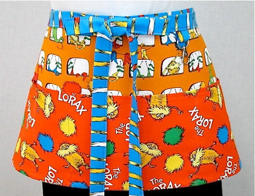 Organic Dr. Seuss The Lorax  Zipper/Key Clasp Vendor Apron