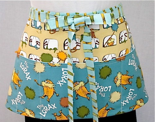 Organic The Lorax Dr. Seuss Zipper/Key Clasp Vendor Apron
