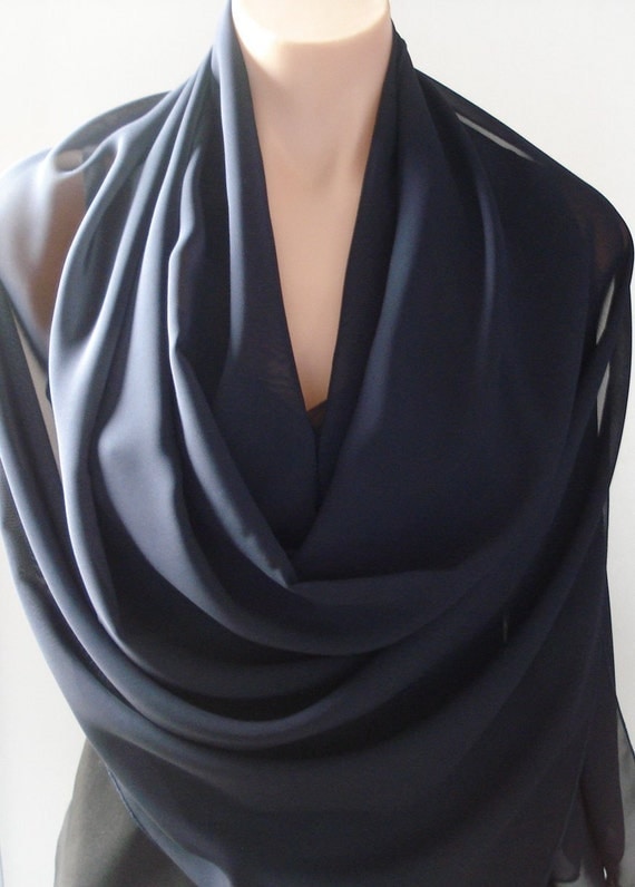 blue chiffon wrap